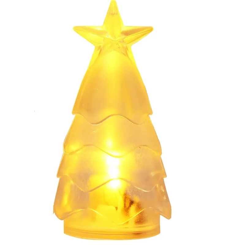 Vela Led Decorativa En Forma De Arbol 1 Unidad Amarillo