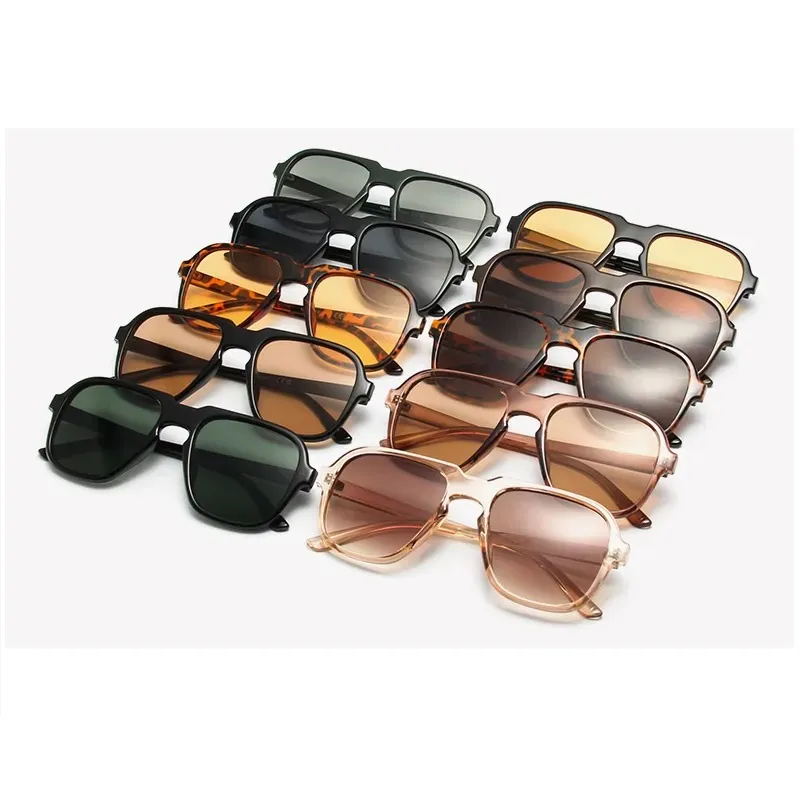 Gafas De Sol Cuadradas Estilo Paris Para Hombres y Mujeres Marron / Oscuro 