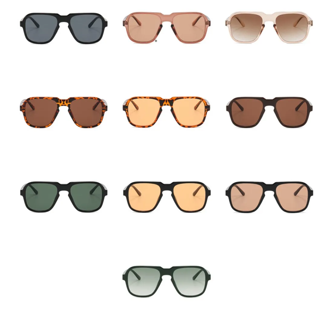 Gafas De Sol Cuadradas Estilo Paris Para Hombres y Mujeres Verde Claro