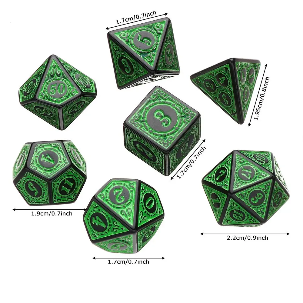 Set De Datos Poliètricos Para Juegos De Mesa Rol X7 Unidades 