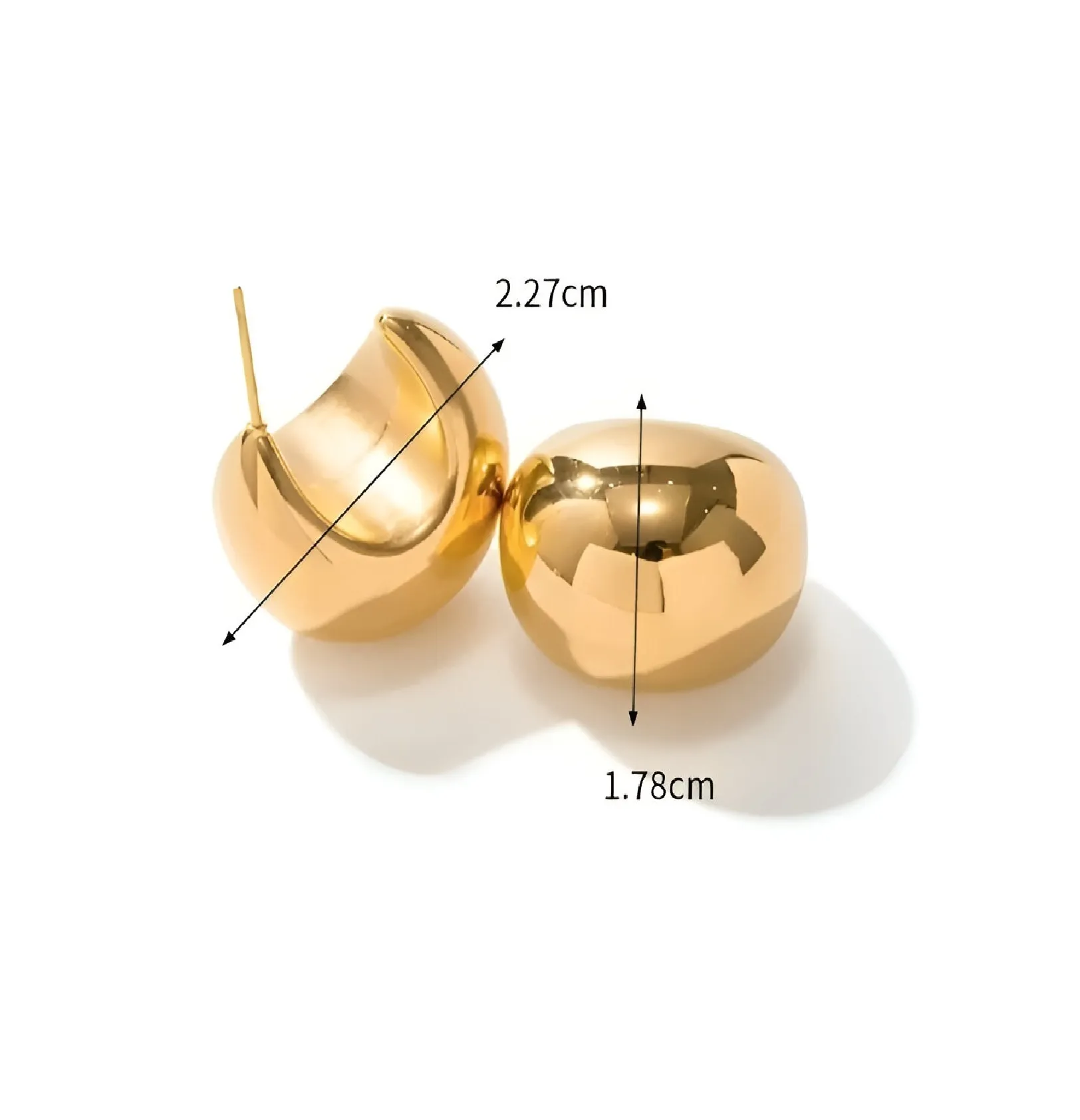 Aretes En Forma De C Gota De Agua Estilo Europeo Dorado 