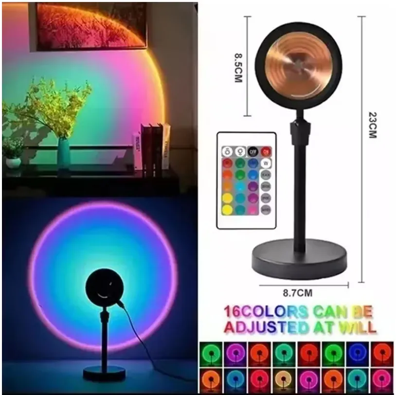 Lampara Led Proyectora Atardecer + Control 16 Colores