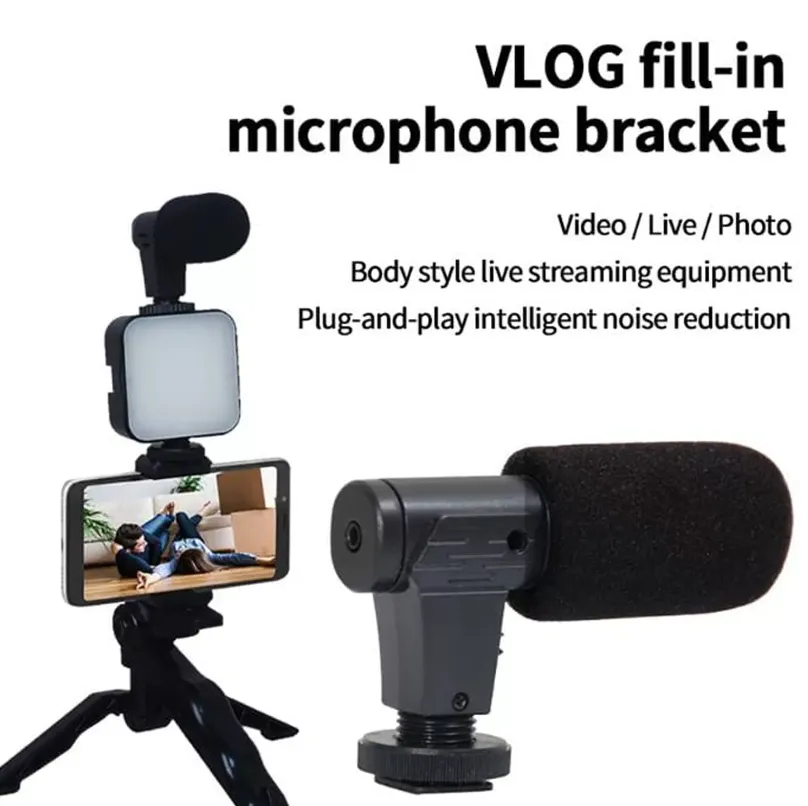 Kit Video Tripode Celular + Microfono Estabilizador Video