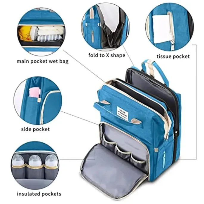 Pañalera Cambiador Plegable Bolso Multifuncional Impermeable