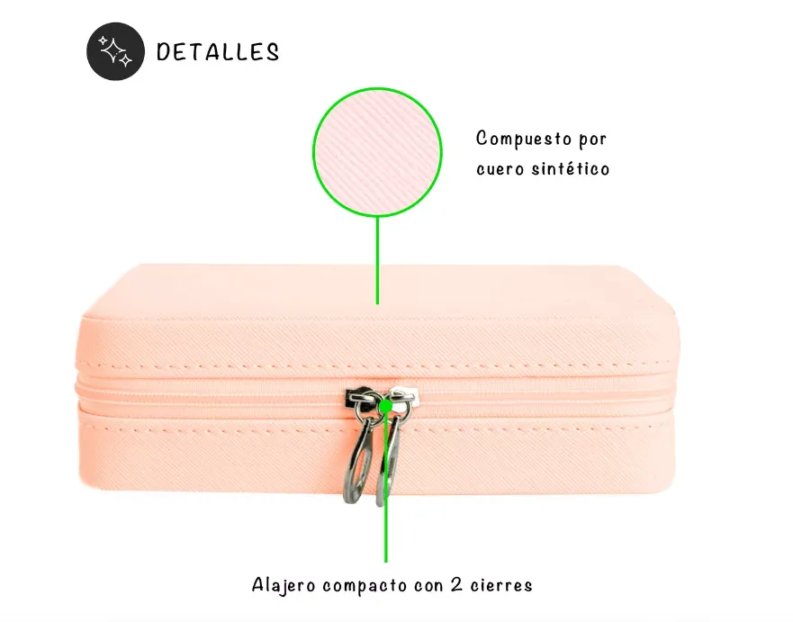 Joyero Portátil Caja Para Anillos Accesorios Porta Joyas