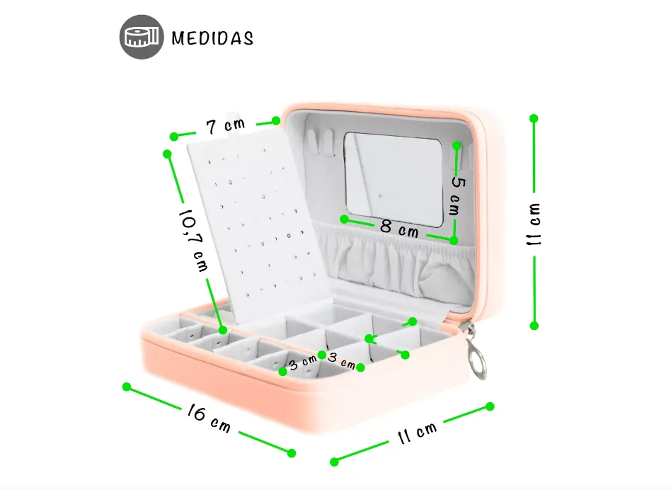 Joyero Portátil Caja Para Anillos Accesorios Porta Joyas