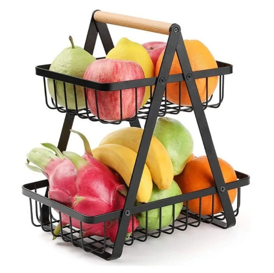 Organizador Cocina Acero Estante Frutas Verduras 2 Niveles