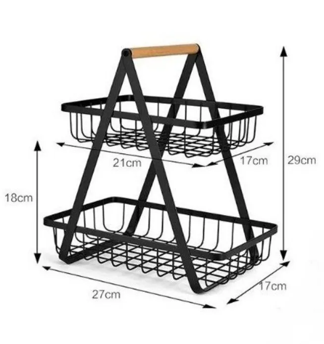 Organizador Cocina Acero Estante Frutas Verduras 2 Niveles