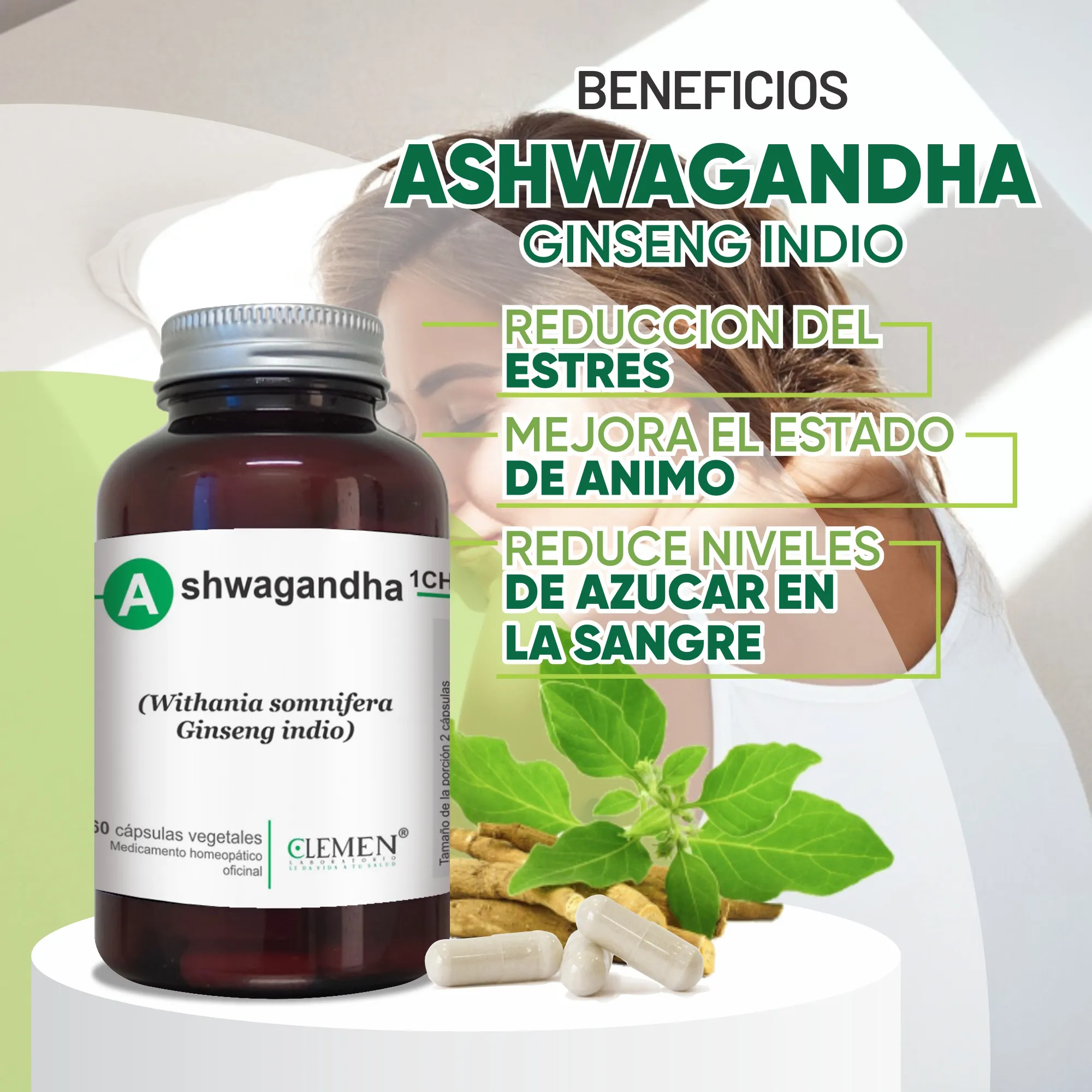 Ashwagandha ( Ginseng Indio ) x 1.000 mg 60 Caps