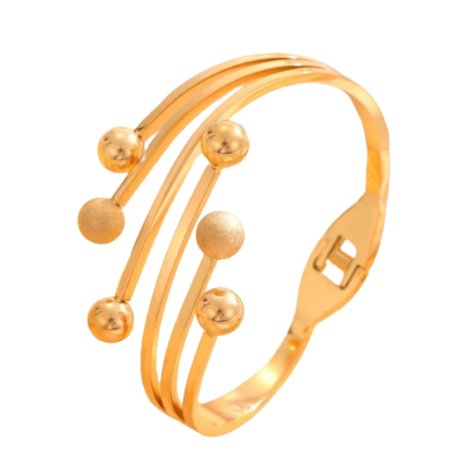 Pulsera Brazalete Color Oro En Acero Inoxidable