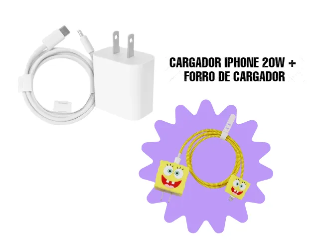 Cargador Iphone 20w Carga Rapida + Cable + Obsequio - Forro De Cargador