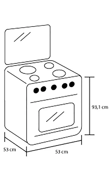 Estufa de Piso HACEB 4 Puestos Gas Natural Romero 50-Vidrio Negro