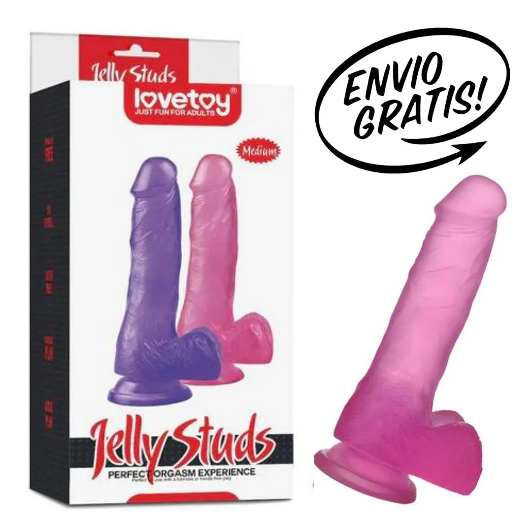 Dildo Jelly Stud Crystal Pink 18 cm