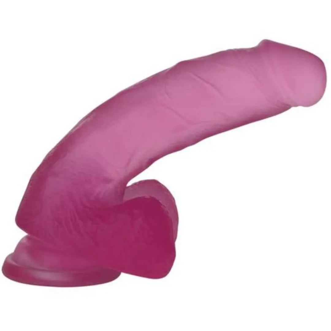 Dildo Jelly Stud Crystal Pink 18 cm