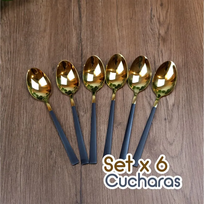 Set De Cucharas X6 Und Doradas