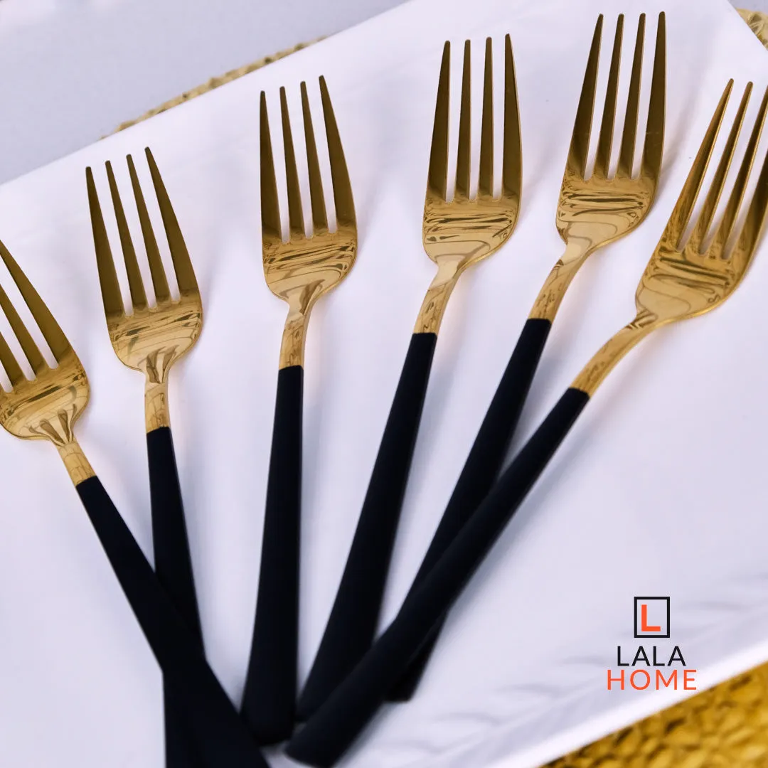 Set De Tenedor X6 Und Dorados