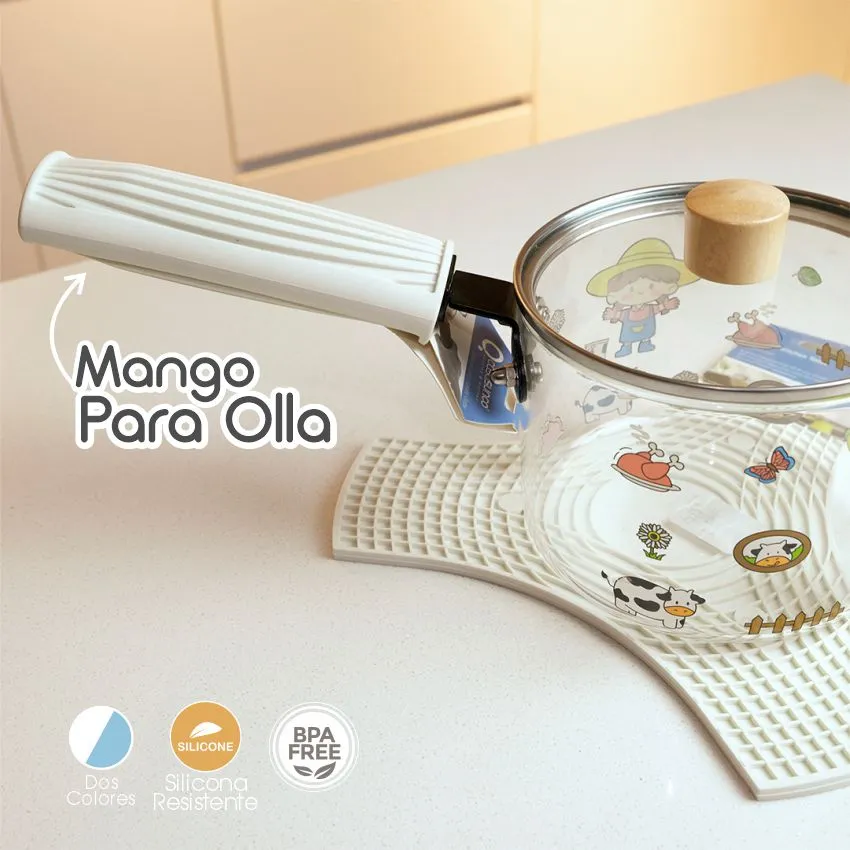 Mango Para Olla Blanco En Silicona Casasunco