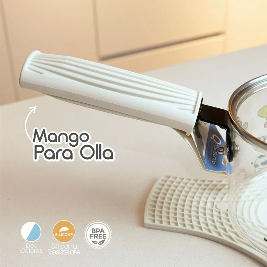 Mango Para Olla Blanco En Silicona Casasunco