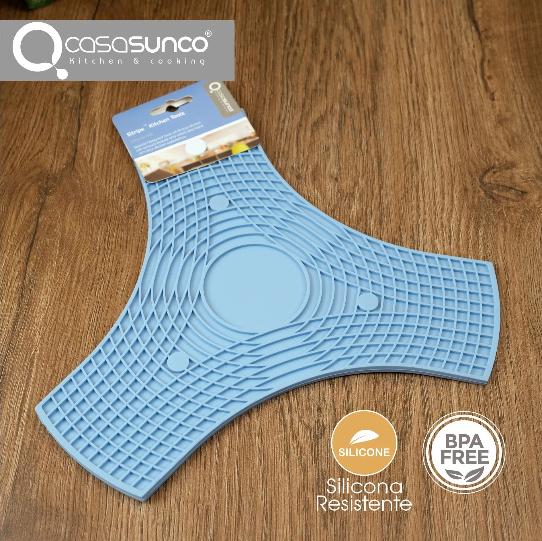 Soporte Para Olla Azul Cielo En Silicona Casasunco