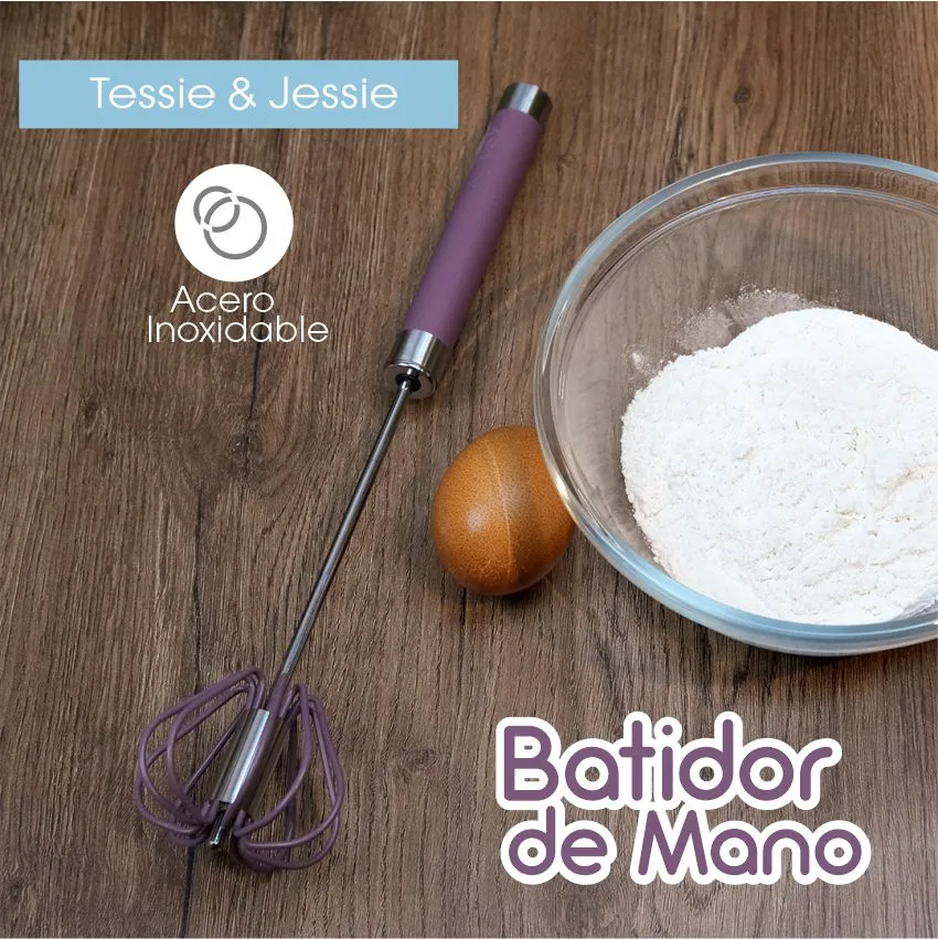 Batidor De Mano En Acero Malva