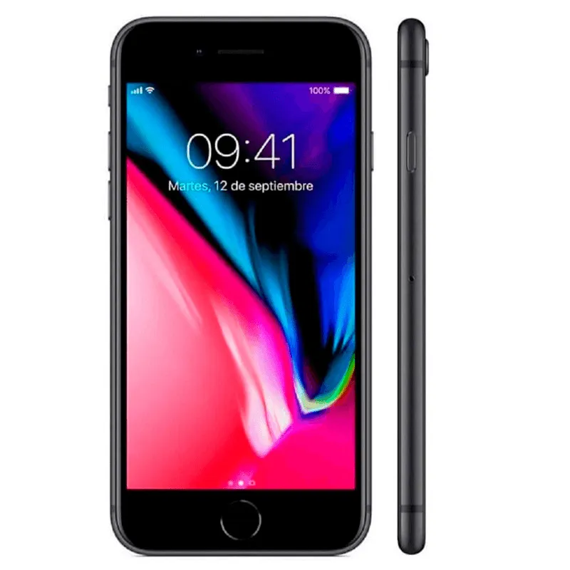 Celular Reacondicionado iPhone 8 64GB 12 Meses De Garantía + Auriculares + Vidrio + Cardador Negro 