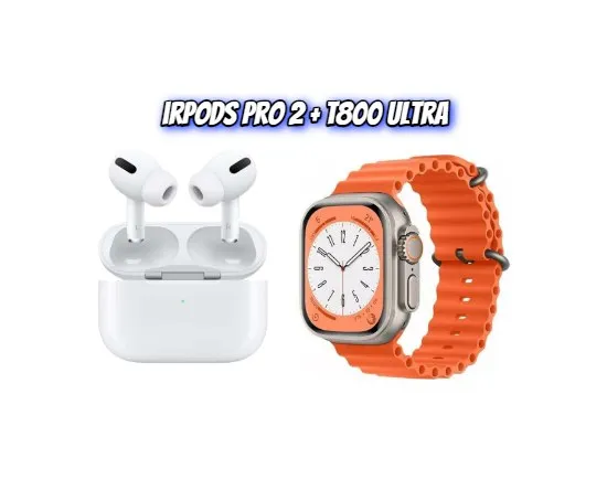 Airpods Pro 2 2023 Control De Ruido Tactil 1:1 + Smartwatch T800 Ultra Doble Manillas Pulso