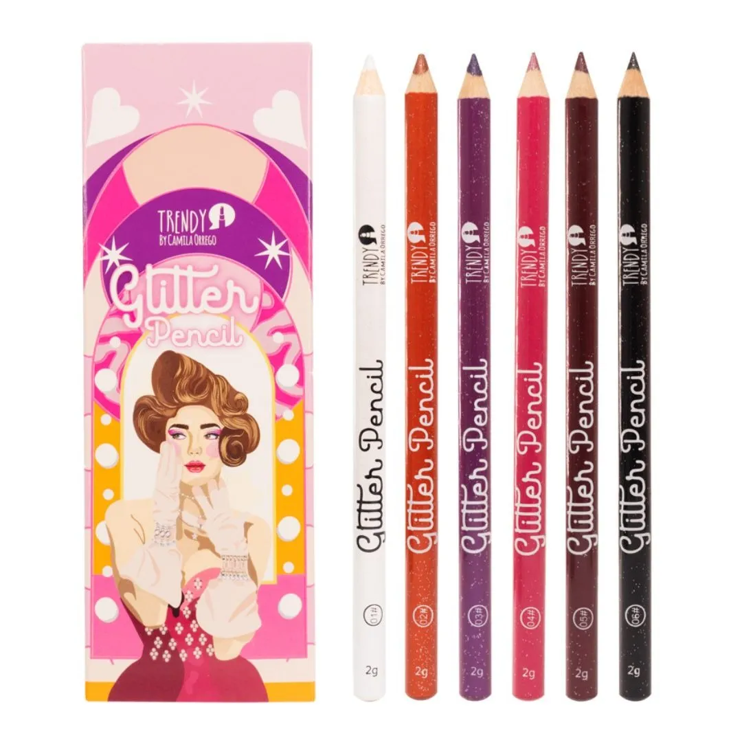 Kit X 6 Delineadores De Ojos Glitter Pencil 