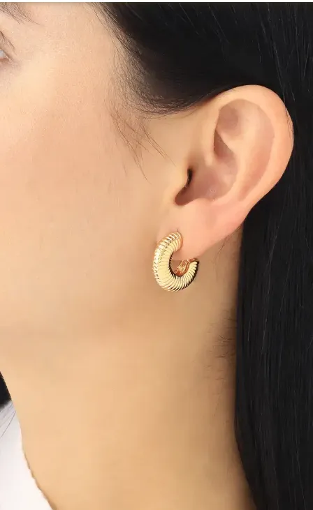 Aretes Topo Dorado Caracol