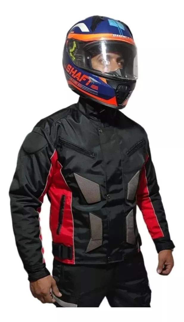 Chaqueta De Protección Para Motociclistas Negro - Rojo