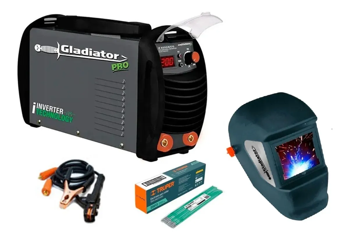 Equipo Inversor 200 Amp Con Careta, Gladiator Pro