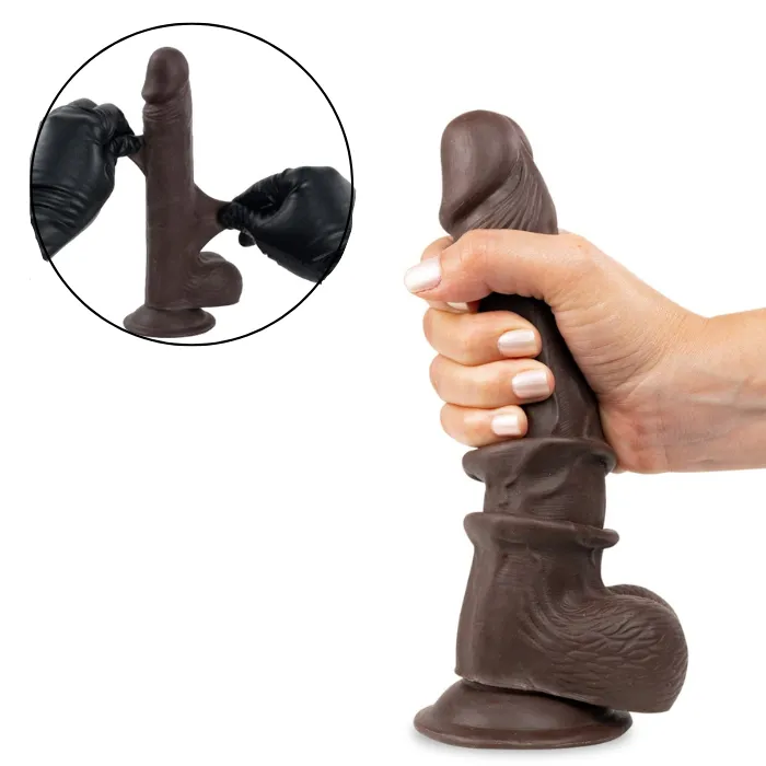 Dildo Consolador Super Realista Con Ventosa Y Piel Deslizable Zander 21.5 Cm  