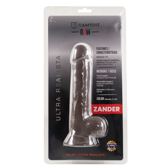 Dildo Consolador Super Realista Con Ventosa Y Piel Deslizable Zander 21.5 Cm  