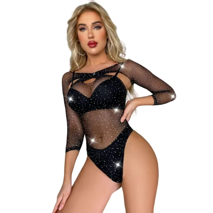 Lenceria Malla Vestido Body Brillante Sexy Atractivo Flexib 