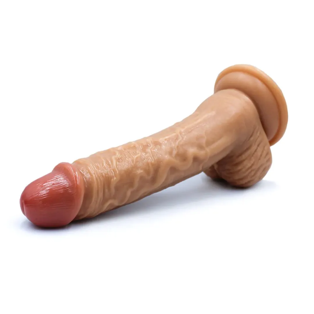 Dildo Consolador Ultra Realista Con Ventosa 20 Cm + Lubricante Íntimo Elixir Natural X 100 Ml