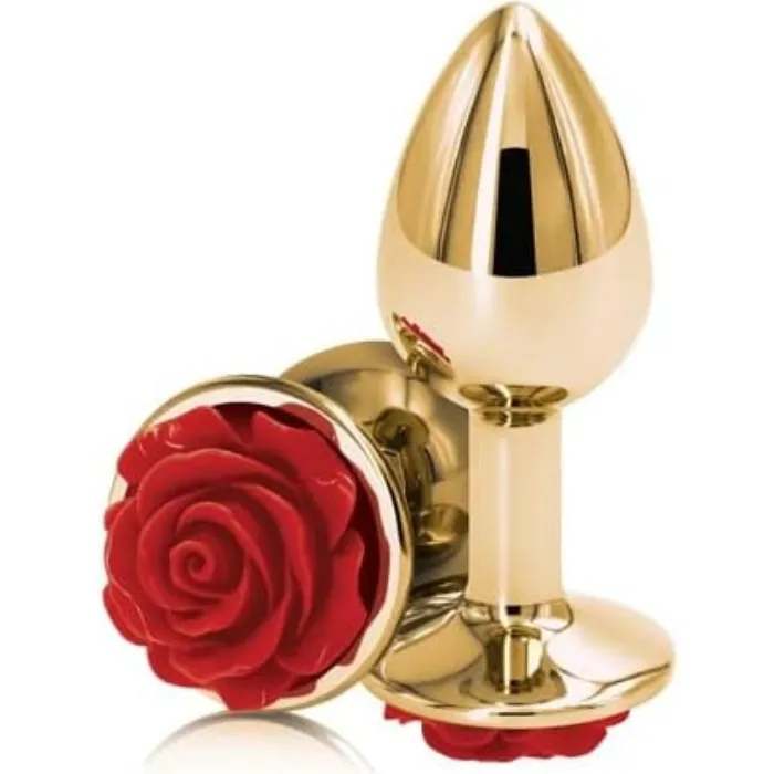 Plug Anal Rosa Oro Dorado Elegante Talla S