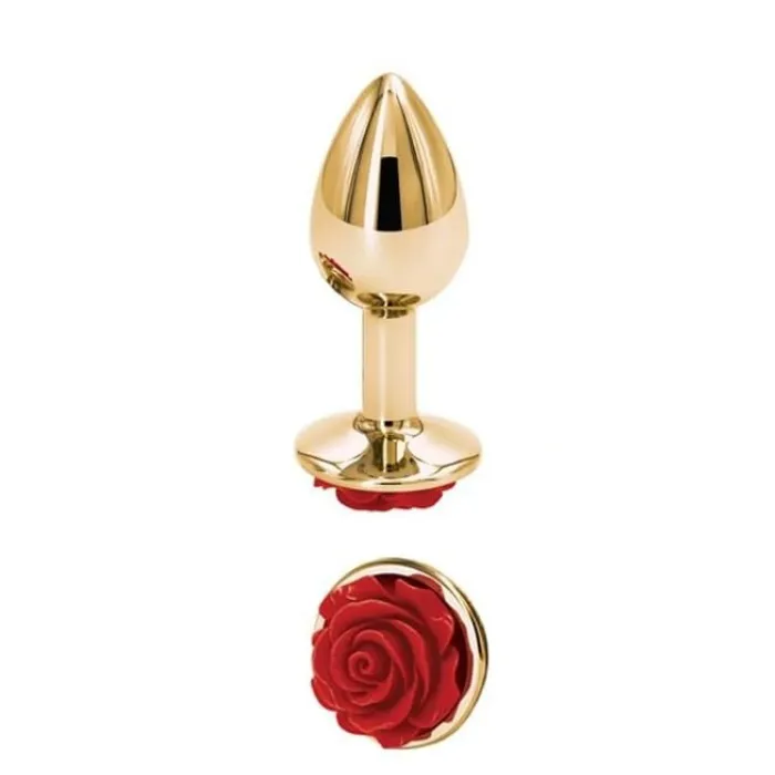 Plug Anal Rosa Oro Dorado Elegante Talla M