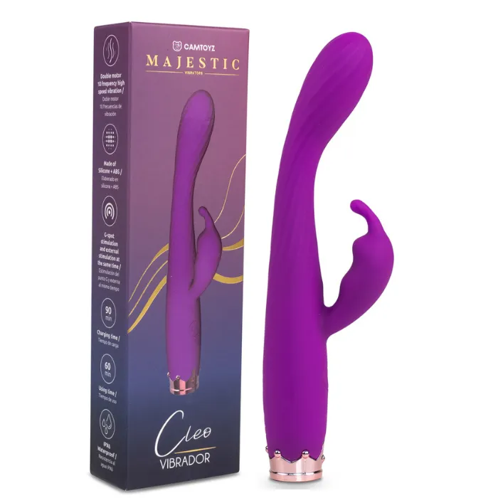 Vibrador Doble Estimulo Clitoris Y Punto G De Lujo Cleo 10 Modo De Vibracion (Recargable)