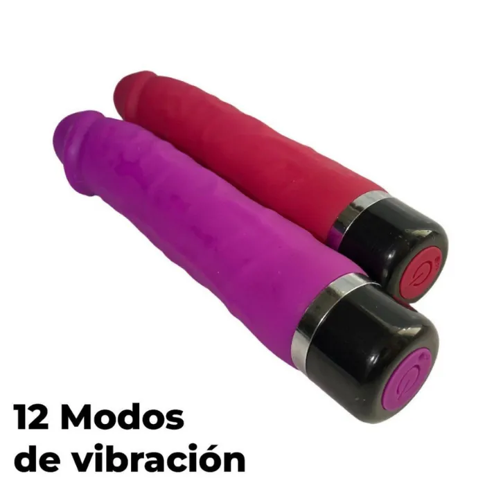 Vibrador Consolador Realista En Forma De Pene 12 Modos De Vibracion (Recargable)