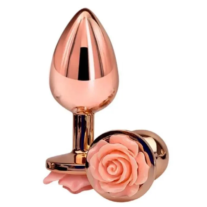 Plug Anal Oro Rosa Dorado Elegante Talla S