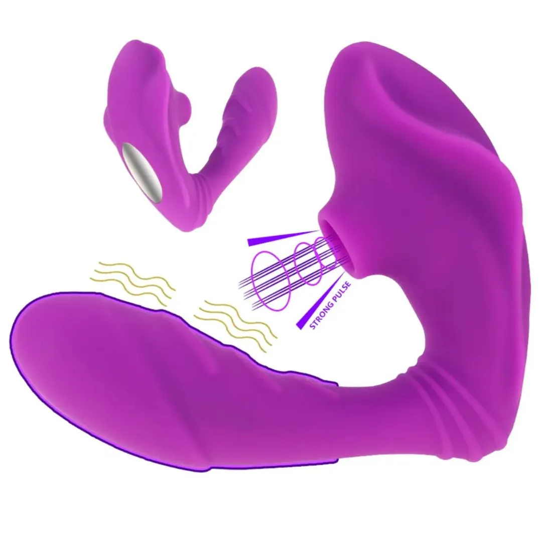 Vibrador Consolador Succionador De Clítoris 2 En 1 Recargable Estimulación Punto G Y Clítoris 