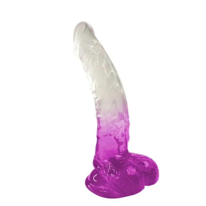 Dildo Consolador  Dulce Degrade Genérico Gel Flexible Con Ventosa Fucsia 