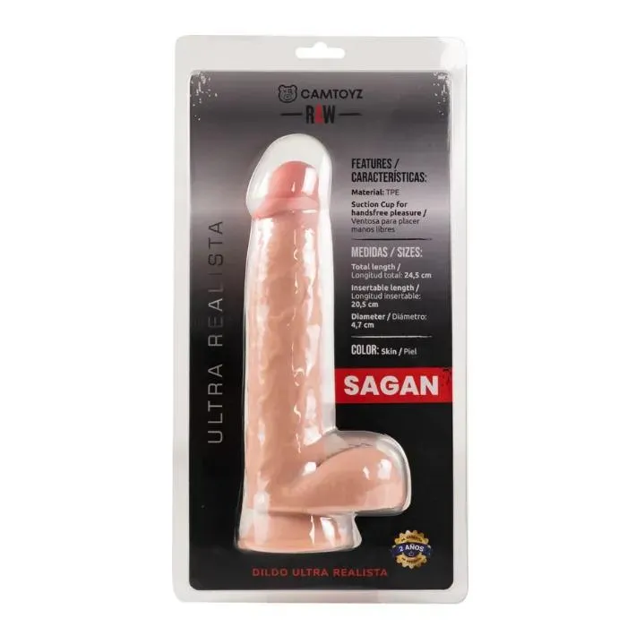 Dildo Consolador Super Realista Con Ventosa Y Piel Deslizable Sagan 24.5 Cm 