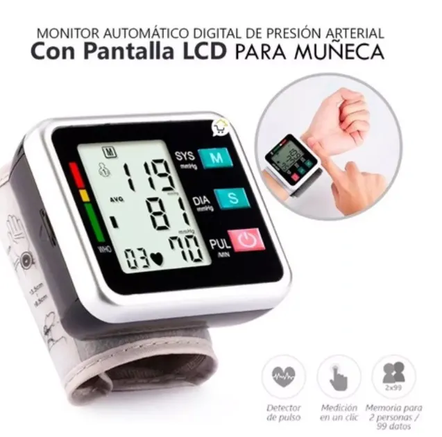 Tensiometro Digital Muñeca Tension Presion Arterial Arritmia Envio Gratis