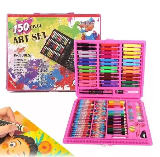 Set Arte Niñas Maleta 150 Piezas Crayon Acuarela Plumon Envio Gratis