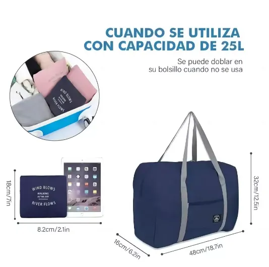 Bolsa De Viaje Plegable Cómoda Y De Gran Capacidad Envio Gratis