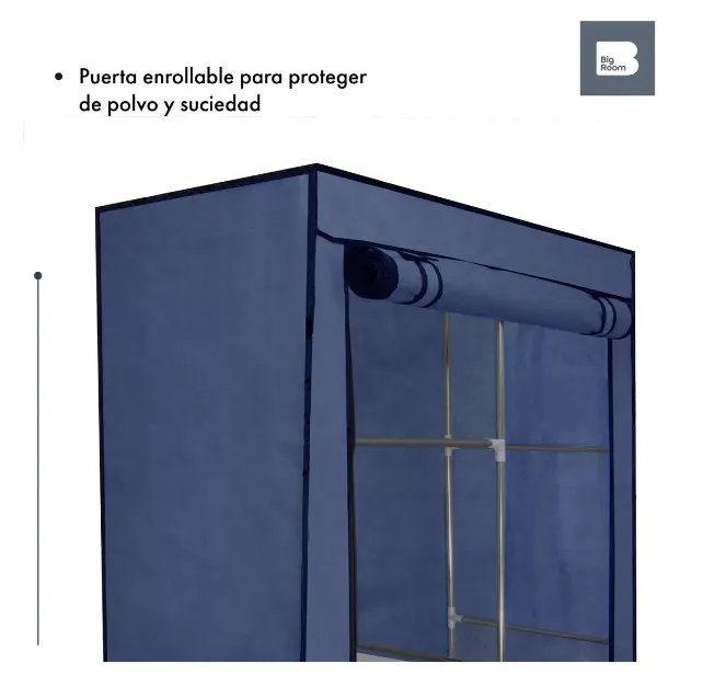 Mueble Closet Armario Organizador Tela Portatil Ropa Azul Envio Gratis