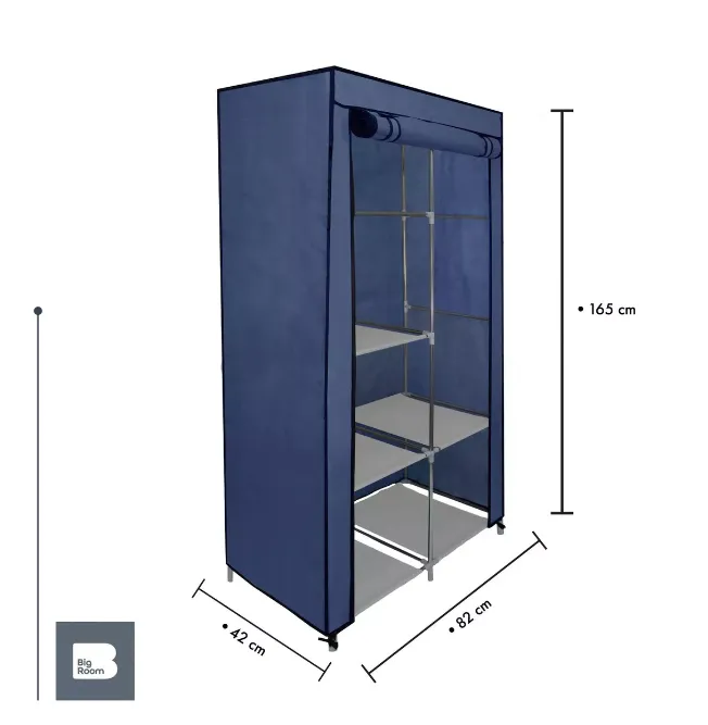 Mueble Closet Armario Organizador Tela Portatil Ropa Azul Envio Gratis