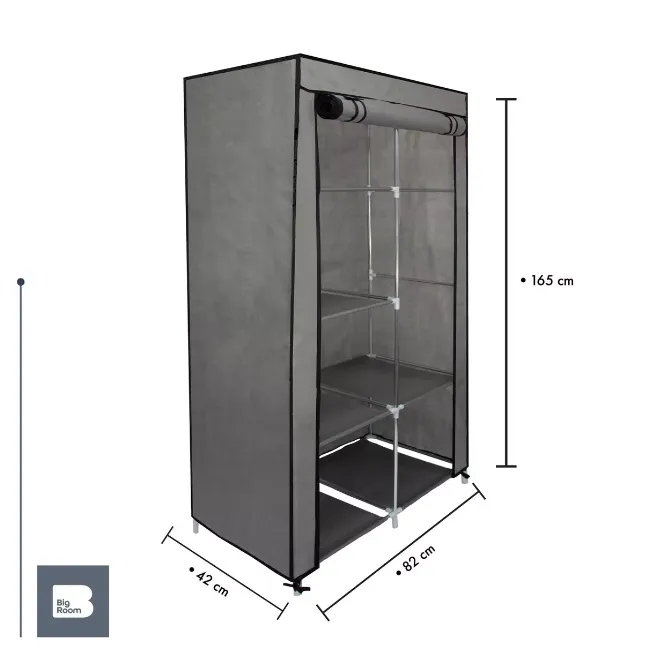 Mueble Closet Armario Organizador Tela Portatil Ropa Gris Envio Gratis