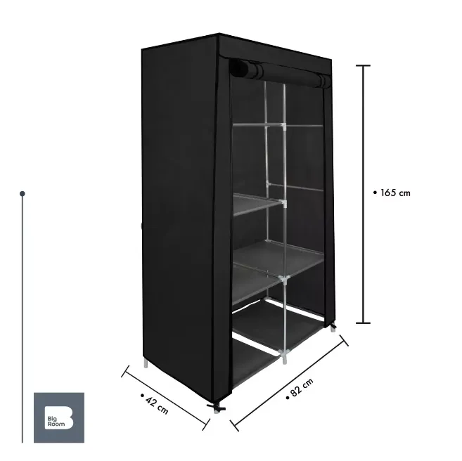 Mueble Closet Armario Organizador Tela Portatil Ropa Negro Envio Gratis