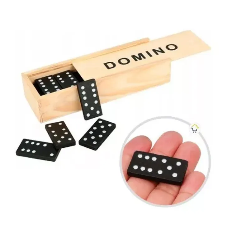 Mini Domino Madera Juego De Mesa Familiar 28 Piezas